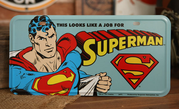 アメリカ雑貨通販 フィフティファイブ Superman イラスト プレート アメコミ スーパーマン